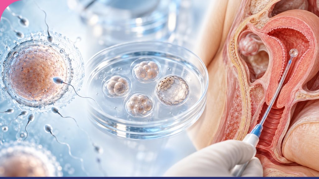 IVF treatment process from egg fertilization to embryo transfer