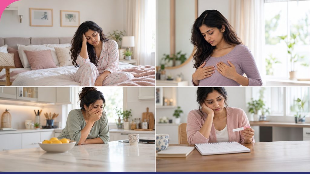 Pregnancy warning signs including pain and heavy bleeding