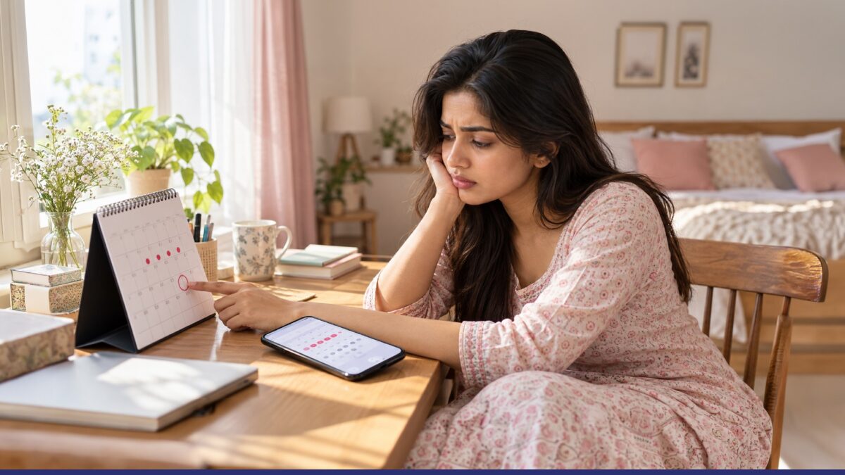 Delayed period and menstrual cycle tracking for women seeking guidance on late periods